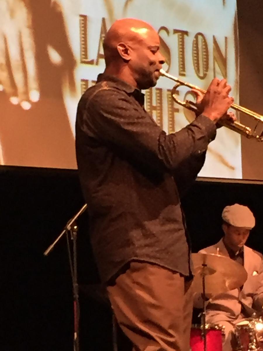 Dr. Ron McCurdy, a jazz musician and professor of music at the University of Southern California, pays tribute to the works of poet Langston Hughes in a multi-media performance.