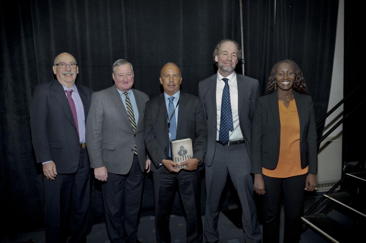 Murray Dubin, Mayor Jim Kenney, Dr. Donald Guy Generals, Daniel R. Biddle and Aminata Sy