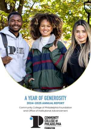 Foundation report cover with 3 students smiling