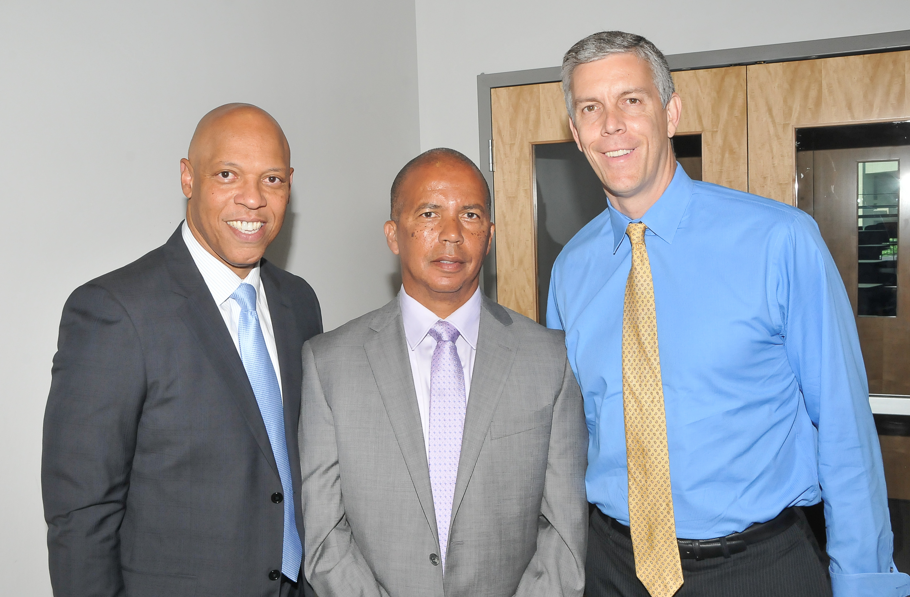Left to right: Dr. William Hite, Jr., Dr. Donald Generals, Arne Duncan