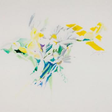 Jane Piper Flower Study, undated Oil pastel — 21"H x 29"W 