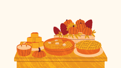 illustration of thanksgiving food