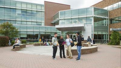 Students Socializing Outside at NERC