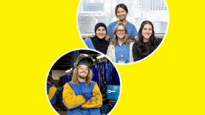 medical and technical students smiling