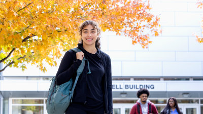 Students Smiling at the Camera in the fall