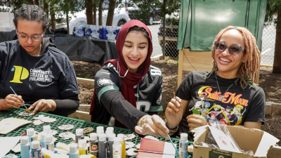 students doing an activity