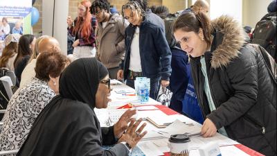 students at a career fair