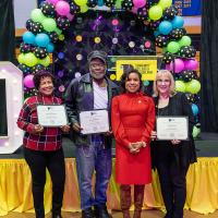 Deborah, Terry, and Bernard with Dr. Marshall 