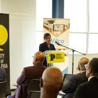 Dr Marshall Giving a speech