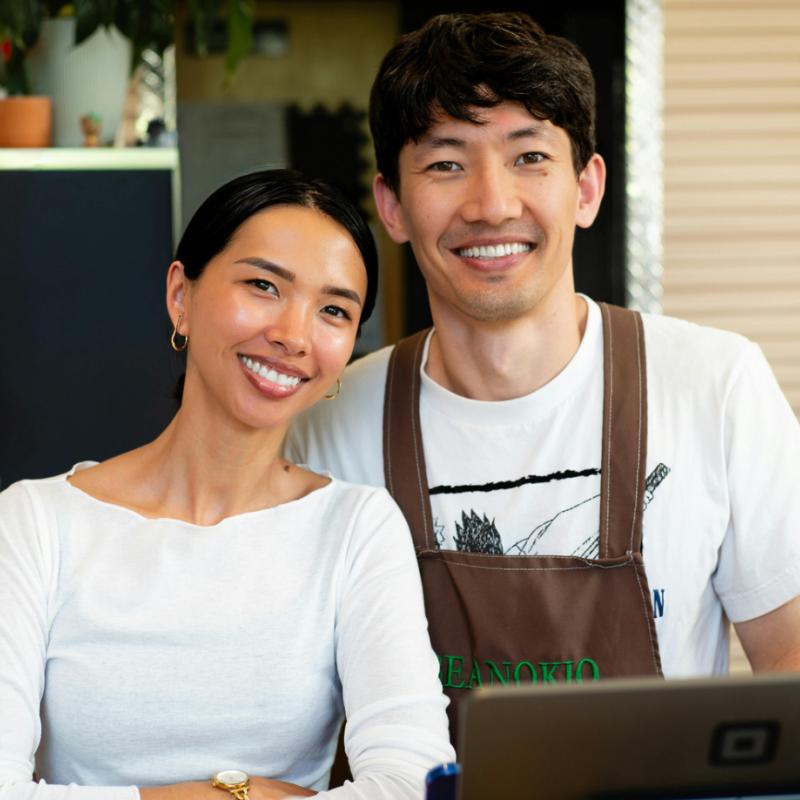 Small Business Owners Smilng