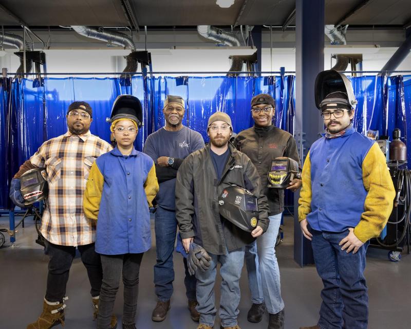 Welding students
