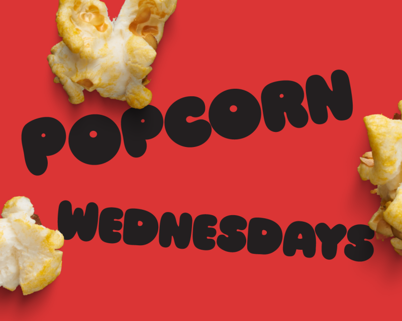 Popcorn wednesday grphinc letters with popcorn 
