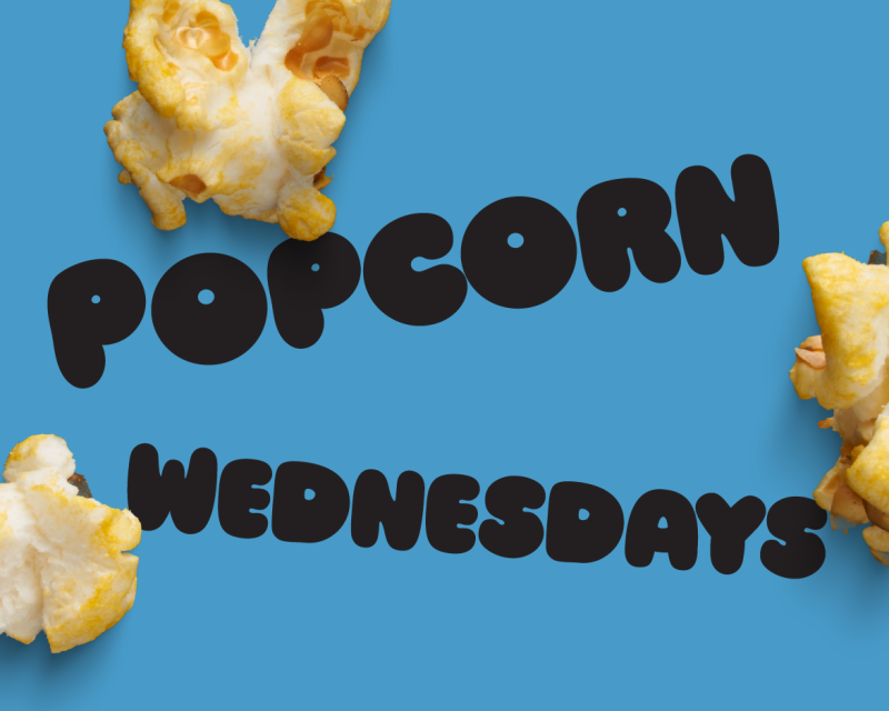 Popcorn wednesday grphinc letters with popcorn 