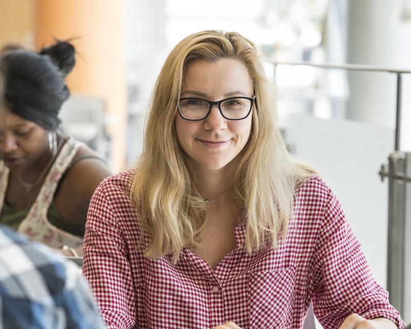Female student smiling at the camera