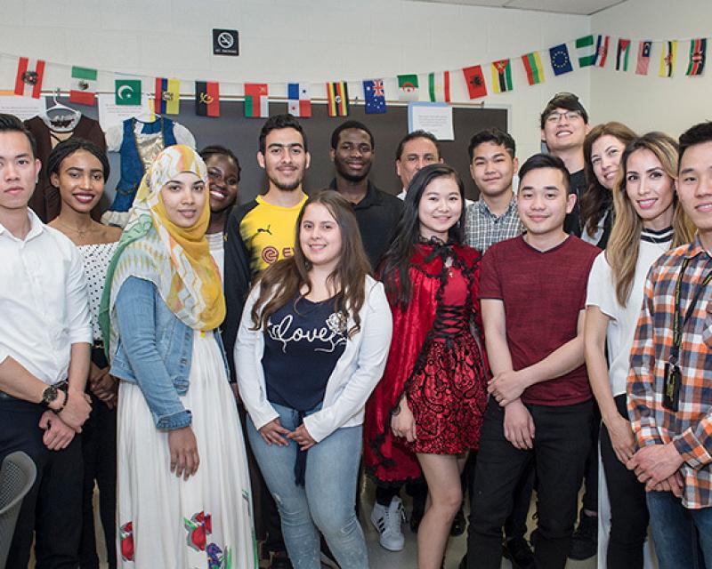 ESL students posing for a photo