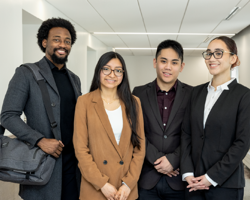Students in business attire
