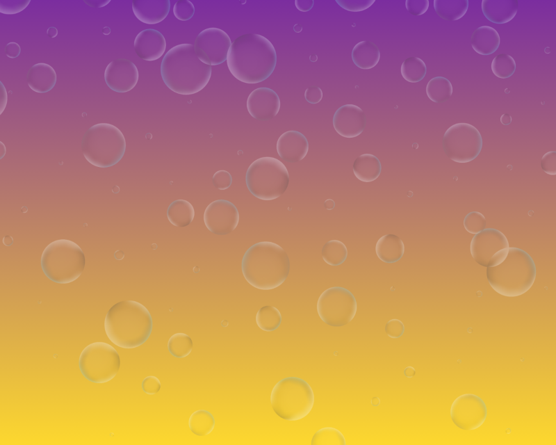 bubbles on a yellow and purple background