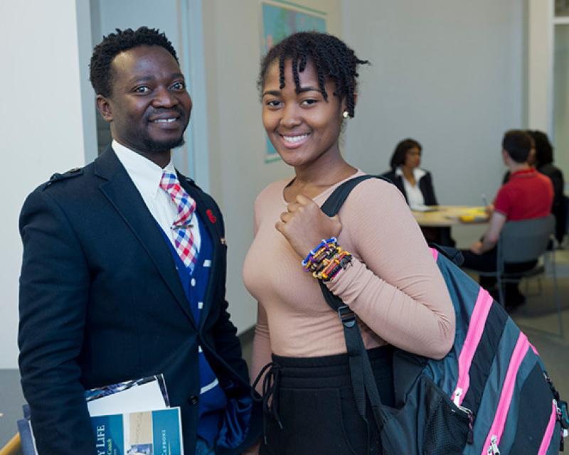 Students in business attire