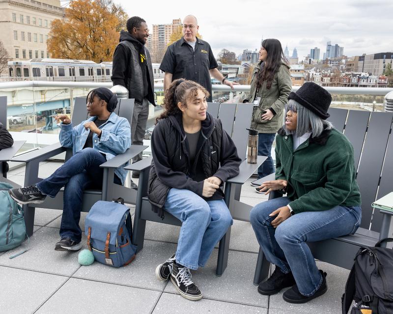 Students Socializing Outside at CATC