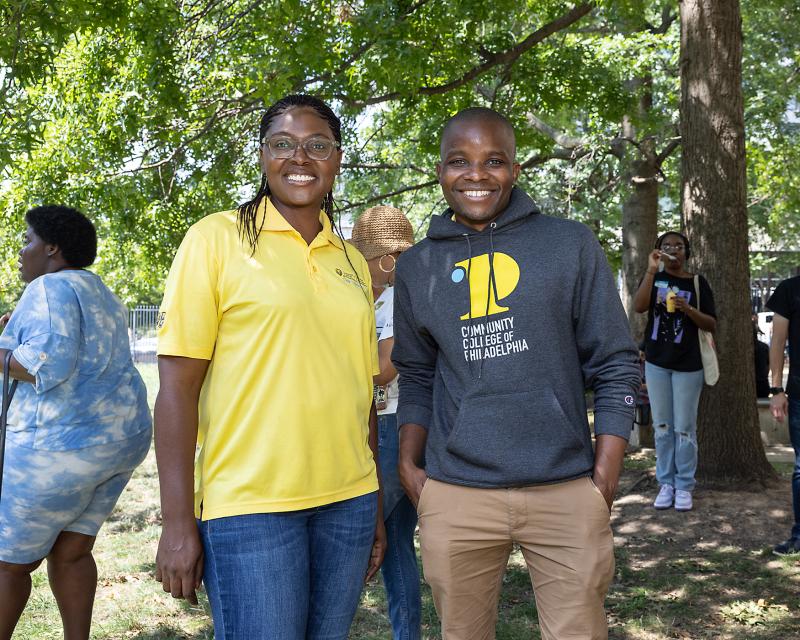 smiling students on campus