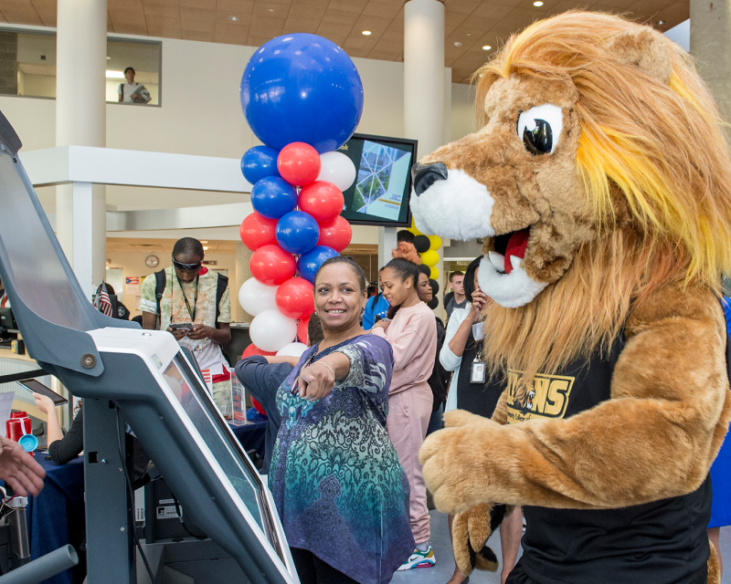 Roary working the poll booth