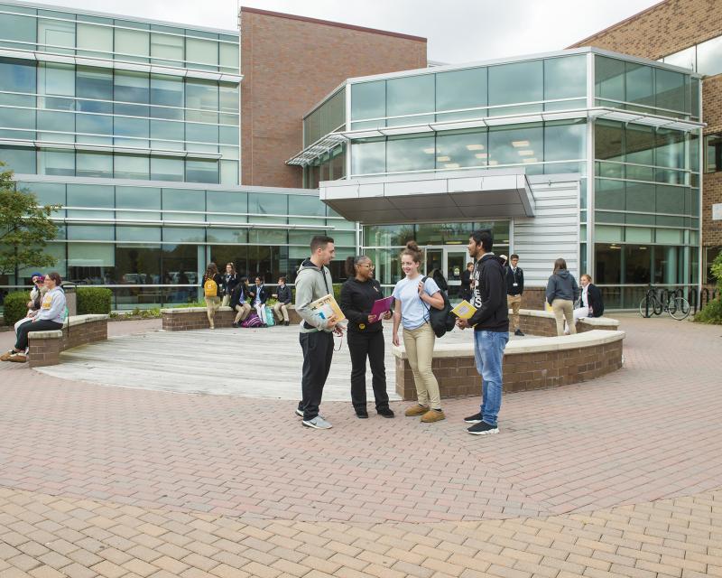 Students Socializing Outside at NERC