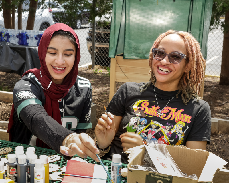 students doing an activity