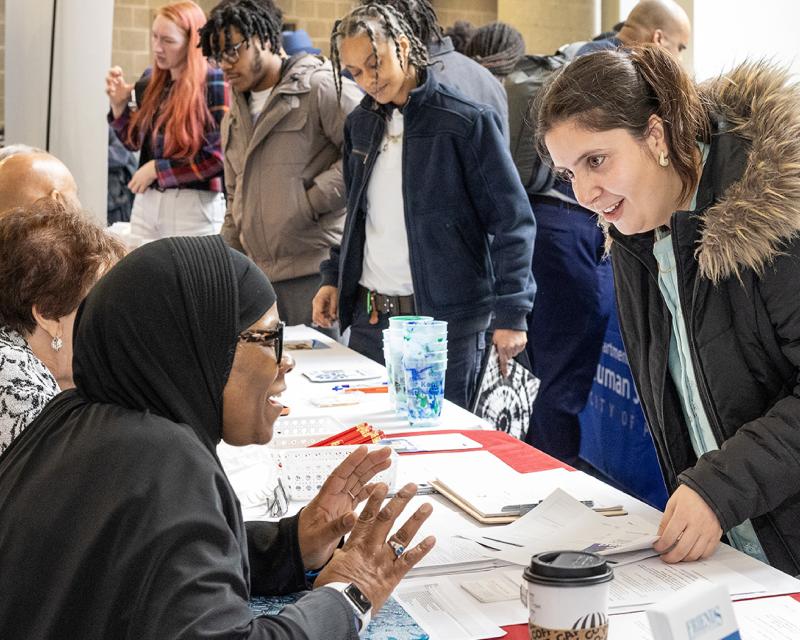 students at a career fair