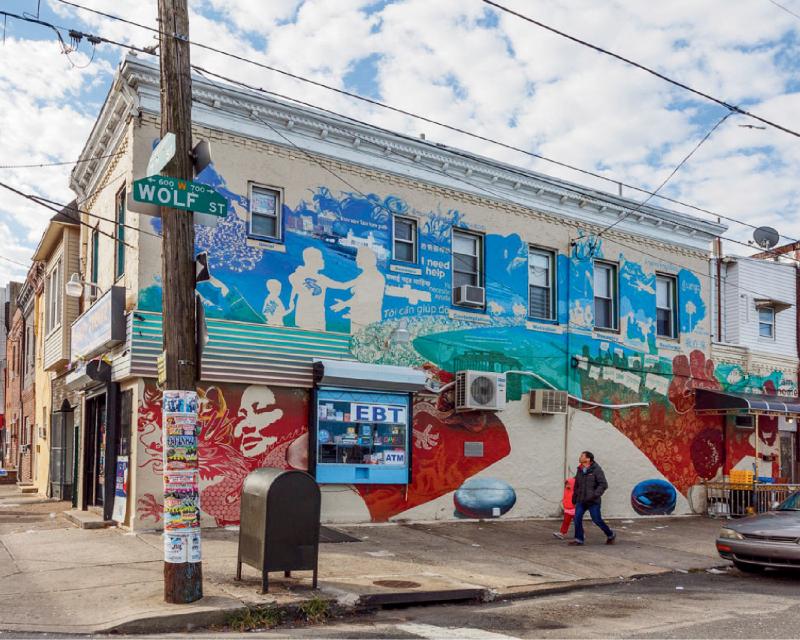 building with a mural on it