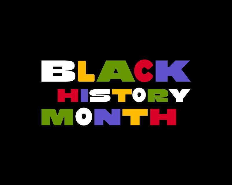 "Black History Month" Stylized text