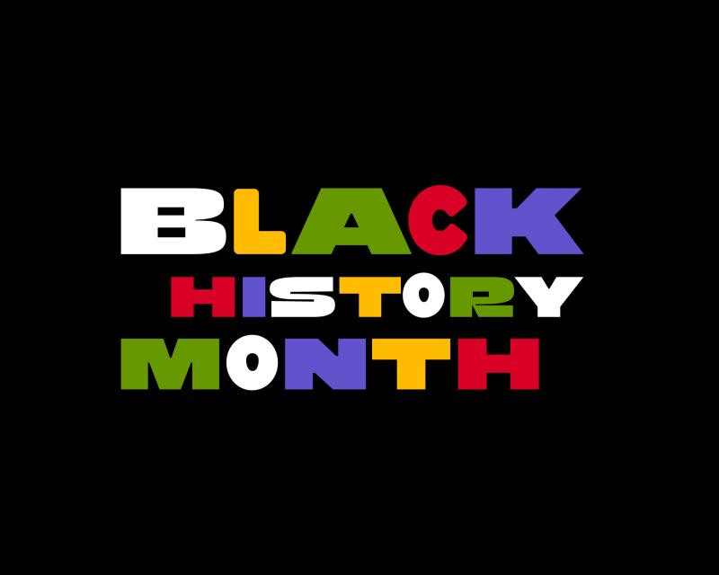 "Black History Month" Stylized text