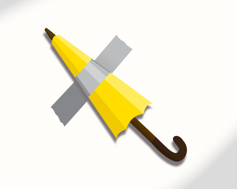 An umbrella combines with a pencil to symbolize April is Art 