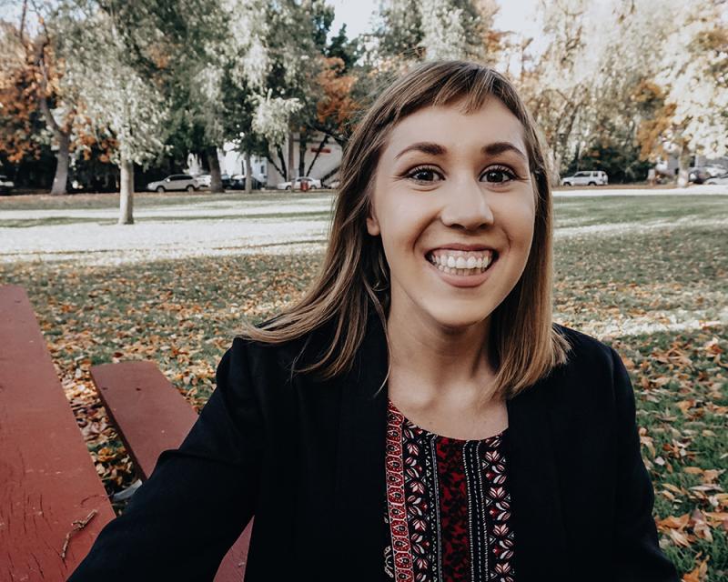 Meliss Wright smiling at the Camera