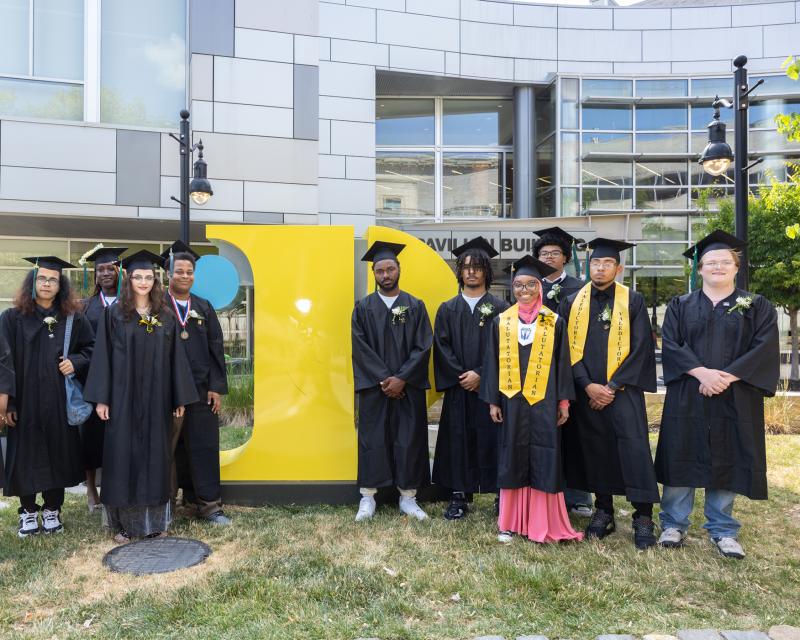 Gateway to College students celebrating their graduation